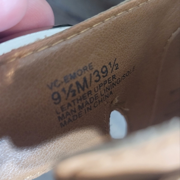 VINCE Camuto Emore Open Toe Leather Gladiator Lazer Cut Pump Heel 9.5 - Picture 5 of 6